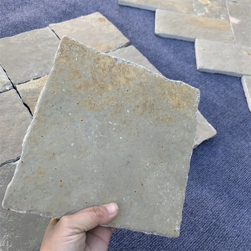 Yellow limestone multi‑size paving slab, natural limestone stone sample