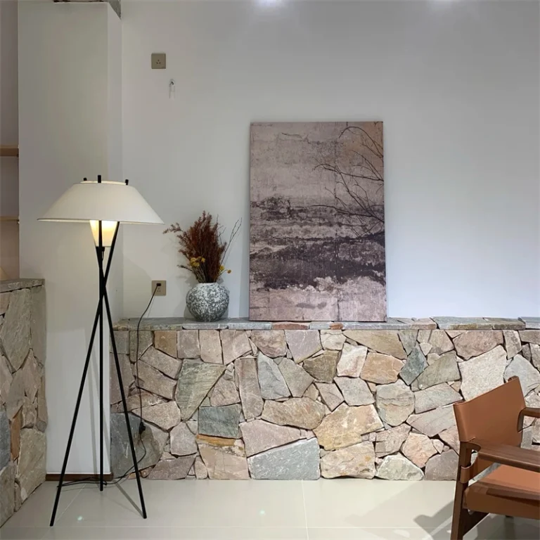 Crazy paving stone interior wall cladding with natural irregular stone slabs