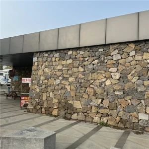 Golden Rust Crazy Paving Stone for Commercial Building Exterior Wall Cladding