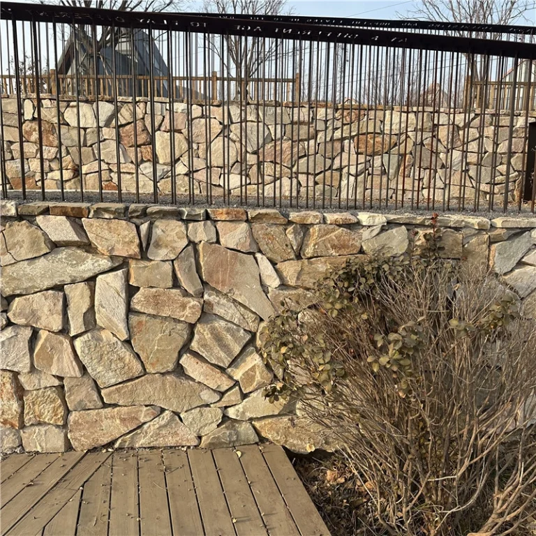 Rustic Crazy Paving Stone for Villa Garden Boundary Wall, Natural Slate Wall Cladding