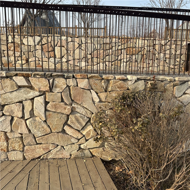 Rustic Crazy Paving Stone for Villa Garden Boundary Wall, Natural Slate Wall Cladding