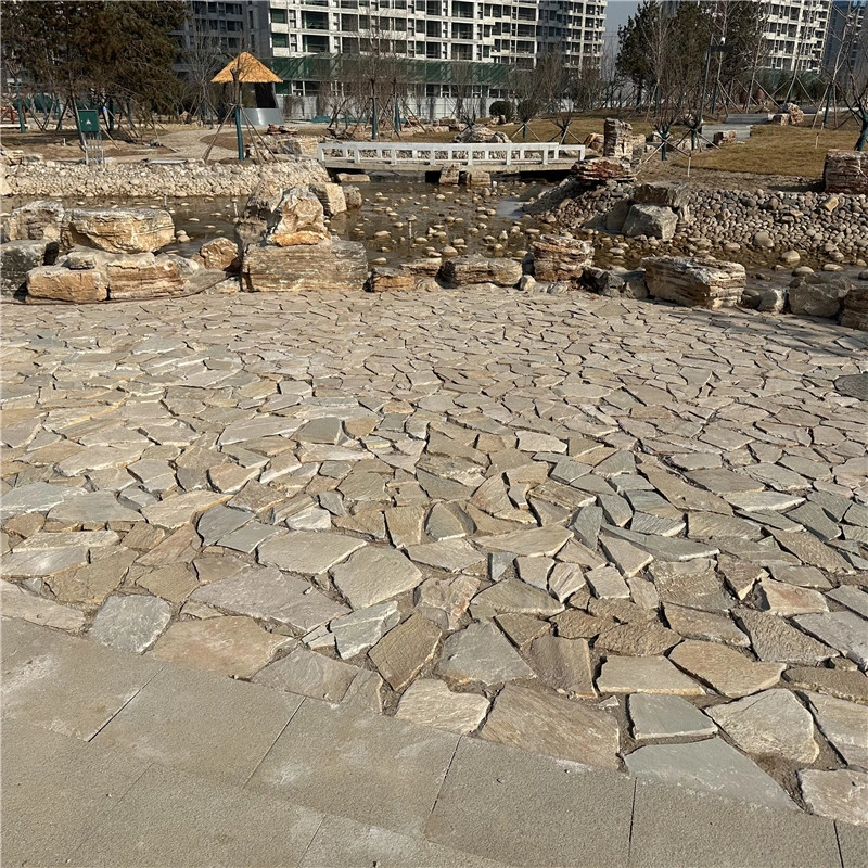 Multicolor Slate Crazy Paving public square paving project