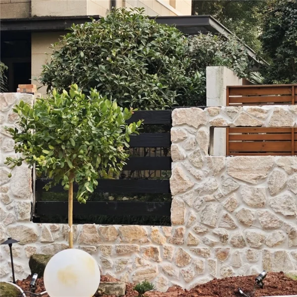 Warm Yellow Crazy Paving Stone for Feature Walls & Exterior Design