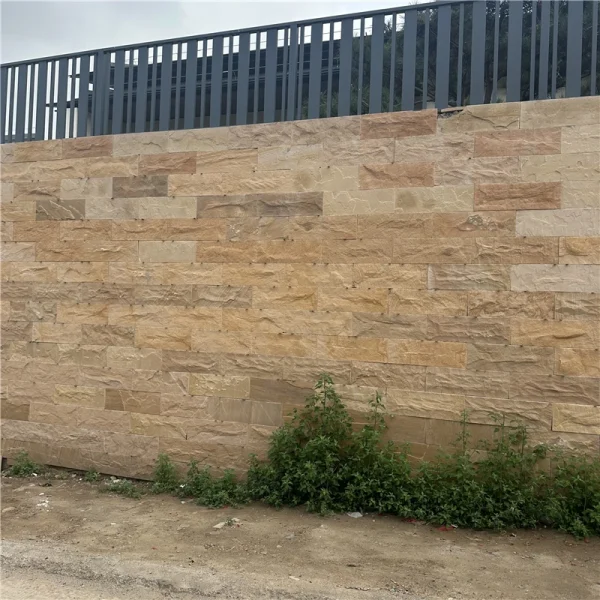 Yellow Sandstone Mushroom Stone for Exterior Walls & Garden Design