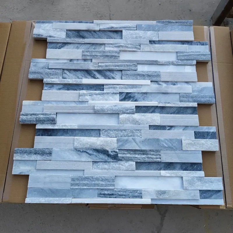 Blue‑grey quartzite ledger stone with natural stone texture