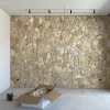 Rustic Yellow Crazy Paving Stone, irregular natural stone for interior feature wall cladding