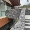 Black Natural Crazy Paving Wall Stone Villa Retaining Wall Black Natural Crazy Paving Wall Stone, finished retaining wall project for modern villa landscape