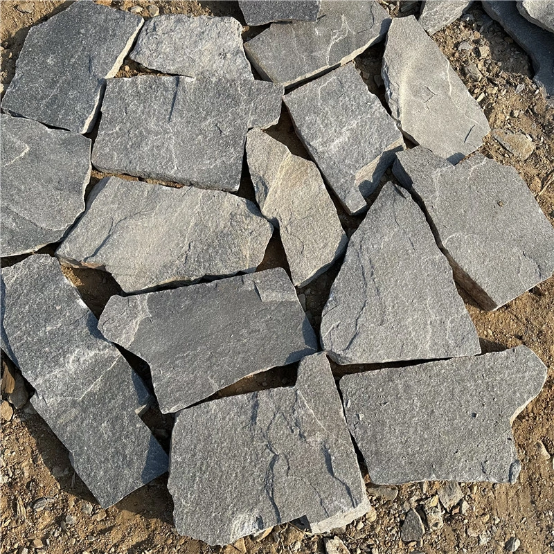 Grey Random Flagstone for Patios raw natural stone pieces before processing