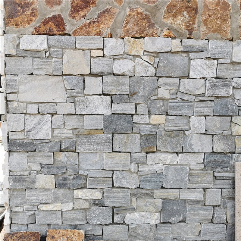 Multicolor grey rust slate ledger panel stacked stone wall cladding