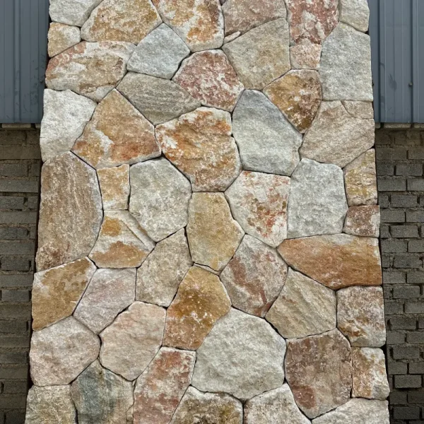 Golden Rust Random Stone Wall Cladding for Residential and Landscape Wall Projects