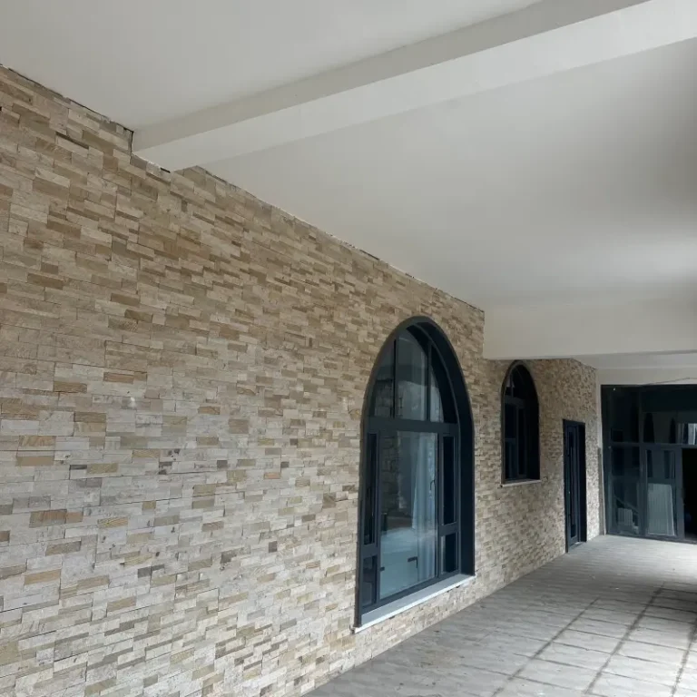 Yellow Wood Vein Wall Stone for Corridor Exterior Wall Cladding