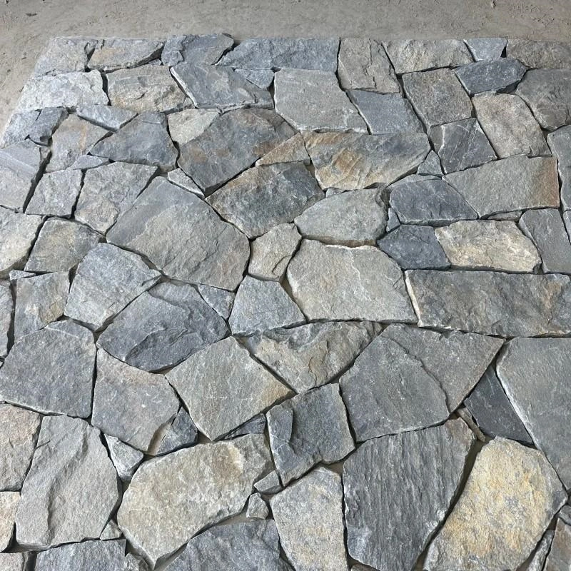 Blue Grey Slate Crazy Paving natural stone interior wall application