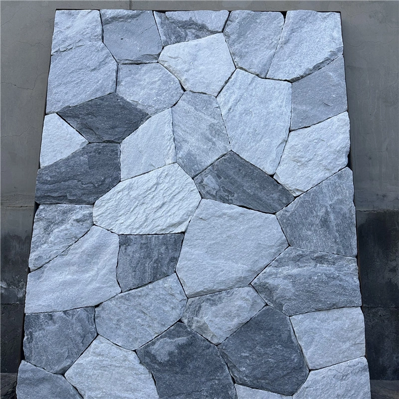 Cloud Grey Random Flagstone irregular stone sample layout