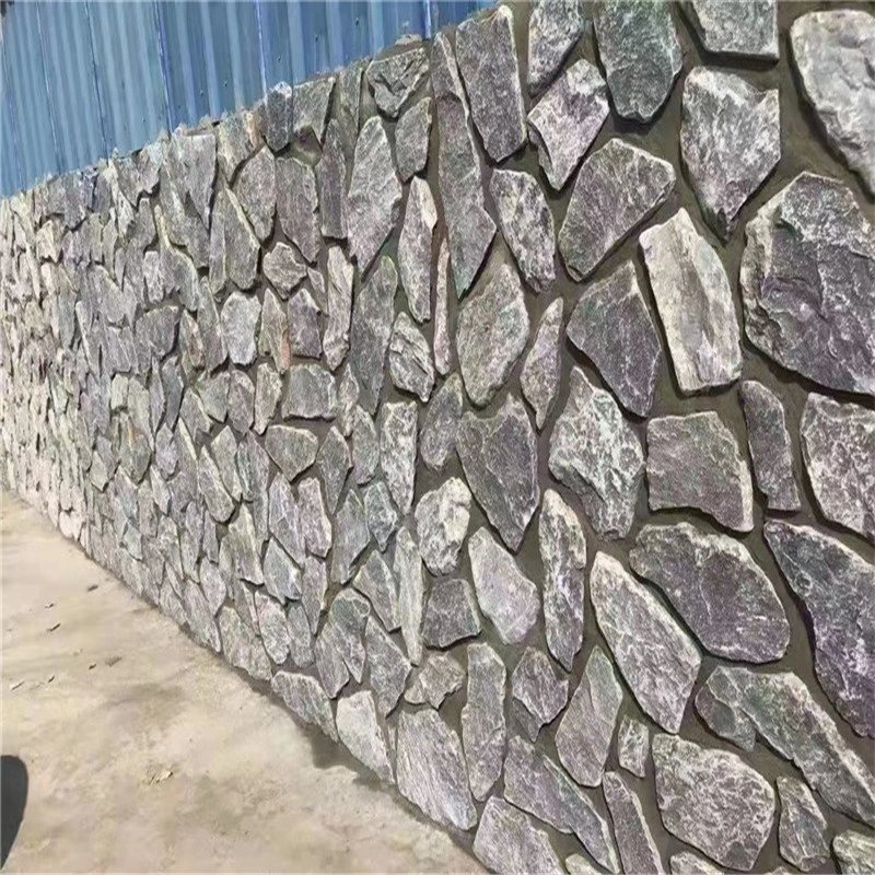 Dusky Purple Crazy Paving boundary wall for an outdoor landscape project
