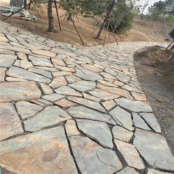 Rusty Slate Crazy Paving outdoor garden walkway paving project