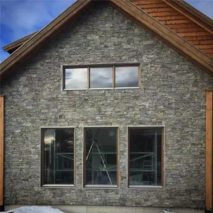 Cool Grey Stacked Stone Veneer natural slate cladding for residential house exterior wall facade project