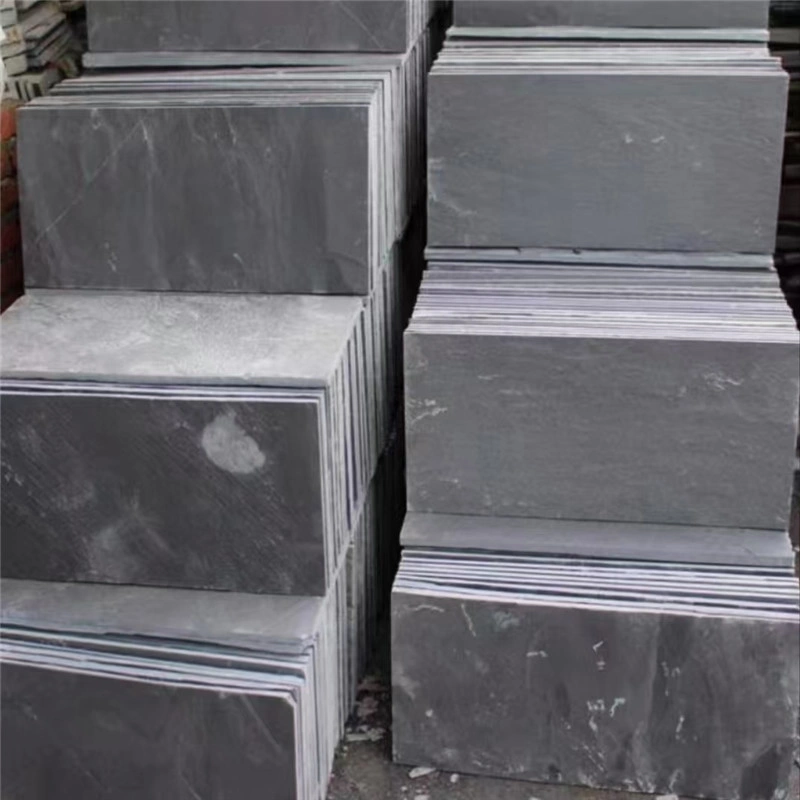Black Natural Riven Slate, packed natural slate slabs in factory warehouse