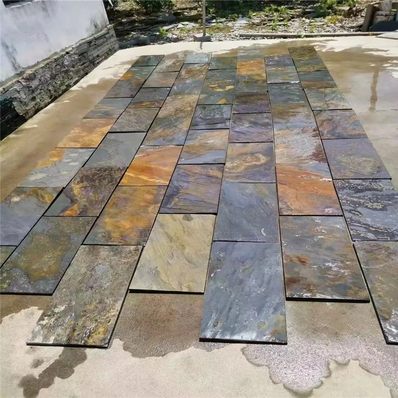 Blue Grey Slate Paving, natural split slate for feature wall cladding