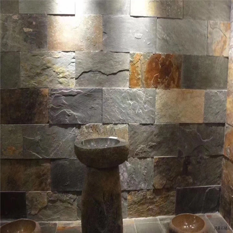 Blue Grey Slate Paving, natural split slate for feature wall cladding