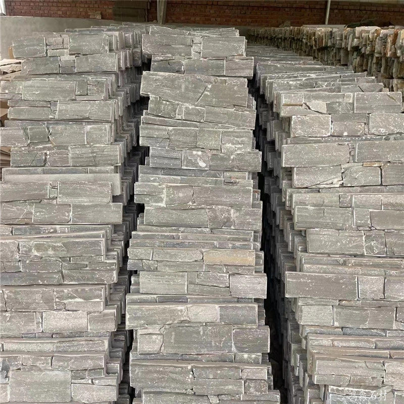 Natural split Grey Slate Ledger Stone bulk warehouse stock