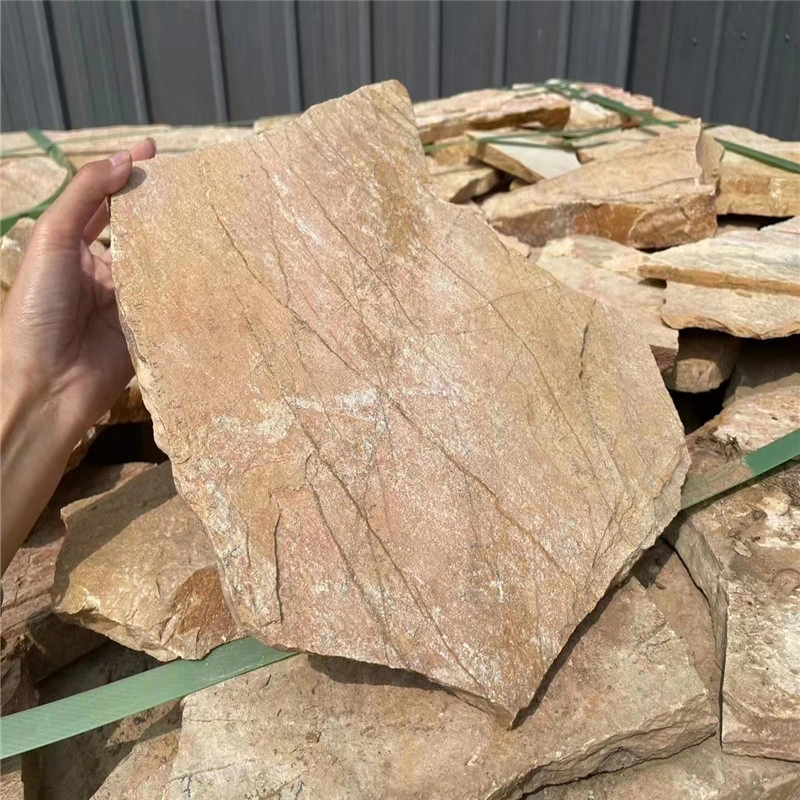 Yellow Wood Grain Wall Stone for garden retaining wall cladding