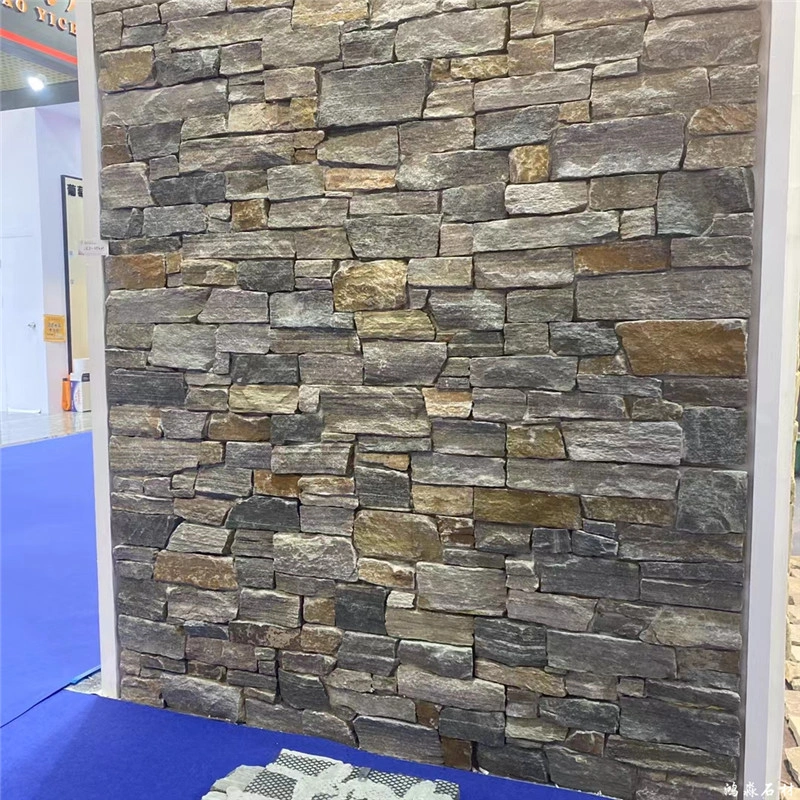 Rustic Grey Stacked Stone Veneer, natural ledger stone wall cladding panel