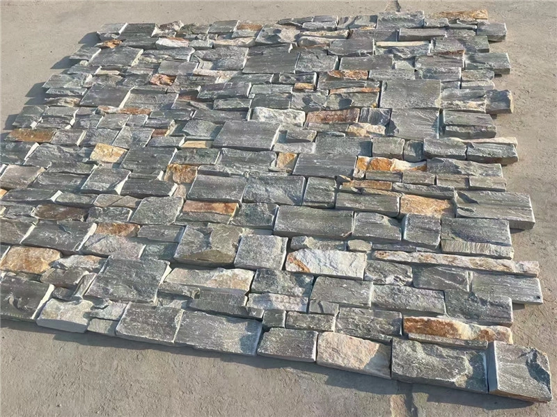Rustic Grey Stacked Stone panels, natural stone pieces laid out on the ground