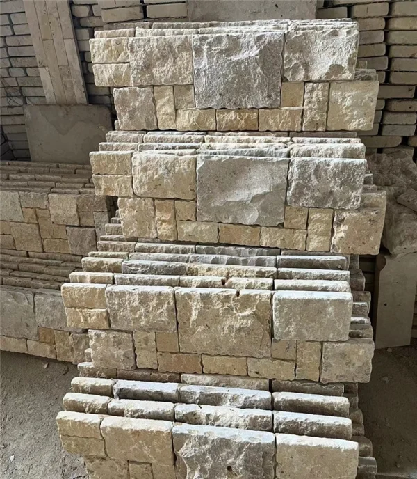 Tan Limestone Stacked Stone for Residential Wall Applications