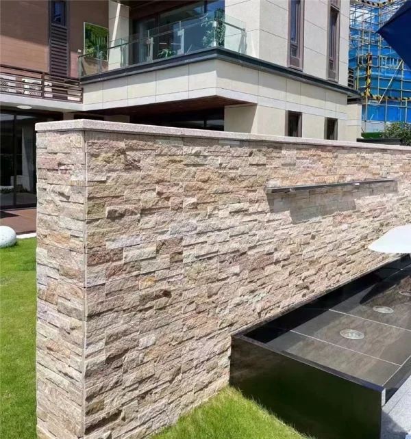 Warm Yellow Stacked Stone Panels for Cottage & Country Style