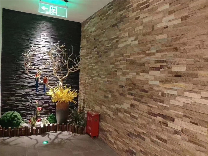 Yellow Wood Vein Wall Stone for Indoor Accent Feature Wall