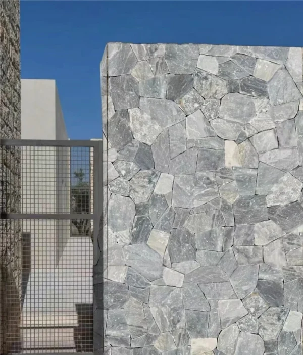 Grey White Random Stone Wall Cladding – Natural Texture for Stunning Exterior & Interior Walls