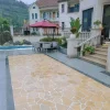Yellow Limestone Crazy Paving Villa Backyard Patio Yellow limestone crazy paving stone, natural irregular limestone for villa backyard patio flooring