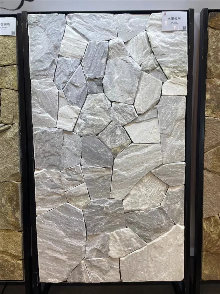 Cloud Grey Random Flagstone display panel stone samples