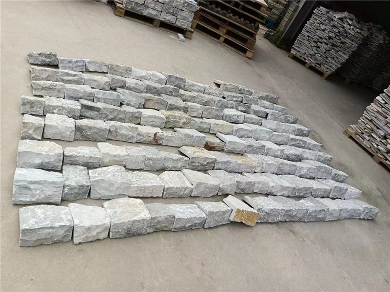 Cloud Grey Slate Wall Cladding, natural random slate pieces prepared for installation