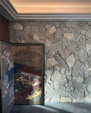 Grey Random Flagstone natural stone interior accent feature wall