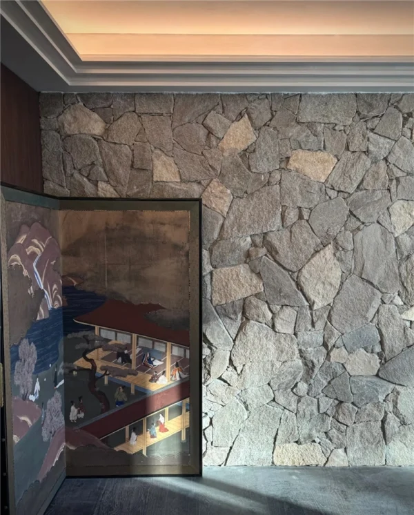 Grey Random Flagstone natural stone interior accent feature wall