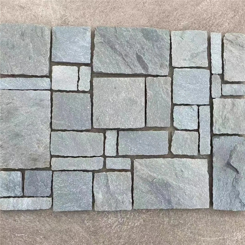 Cloud Grey Slate Wall Cladding, irregular natural slate pieces for wall installation