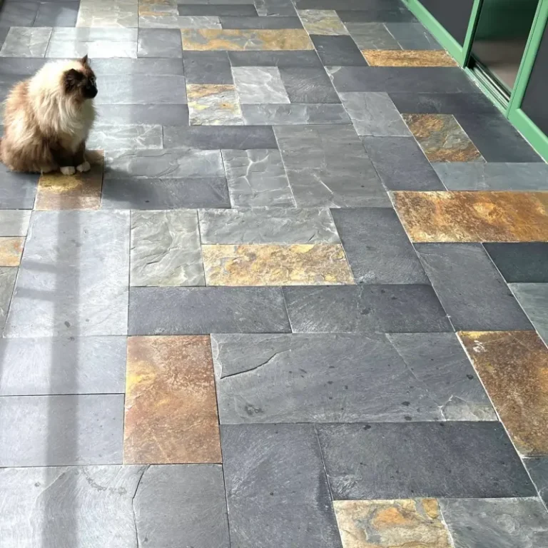 Blue Grey Slate Paving, mixed size rectangular natural slate for indoor stone flooring