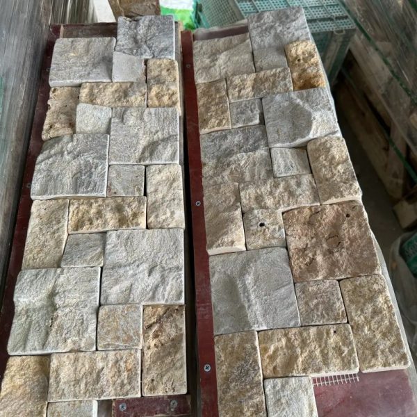Tan Limestone Stacked Stone for Residential Wall Applications