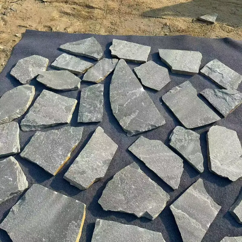 Grey Green Irregular Flagstone, natural slate crazy paving for garden patio flooring